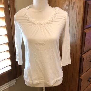 NWT Talbots 3/4 length white shirt size small